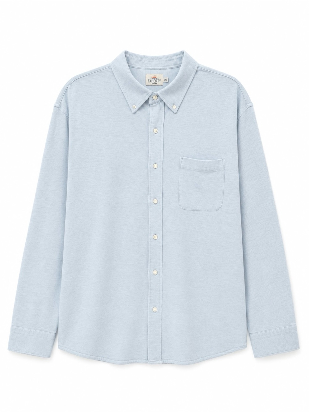 Faherty Men’s XXL Blue Pima Cotton Knit Button Down Shirt